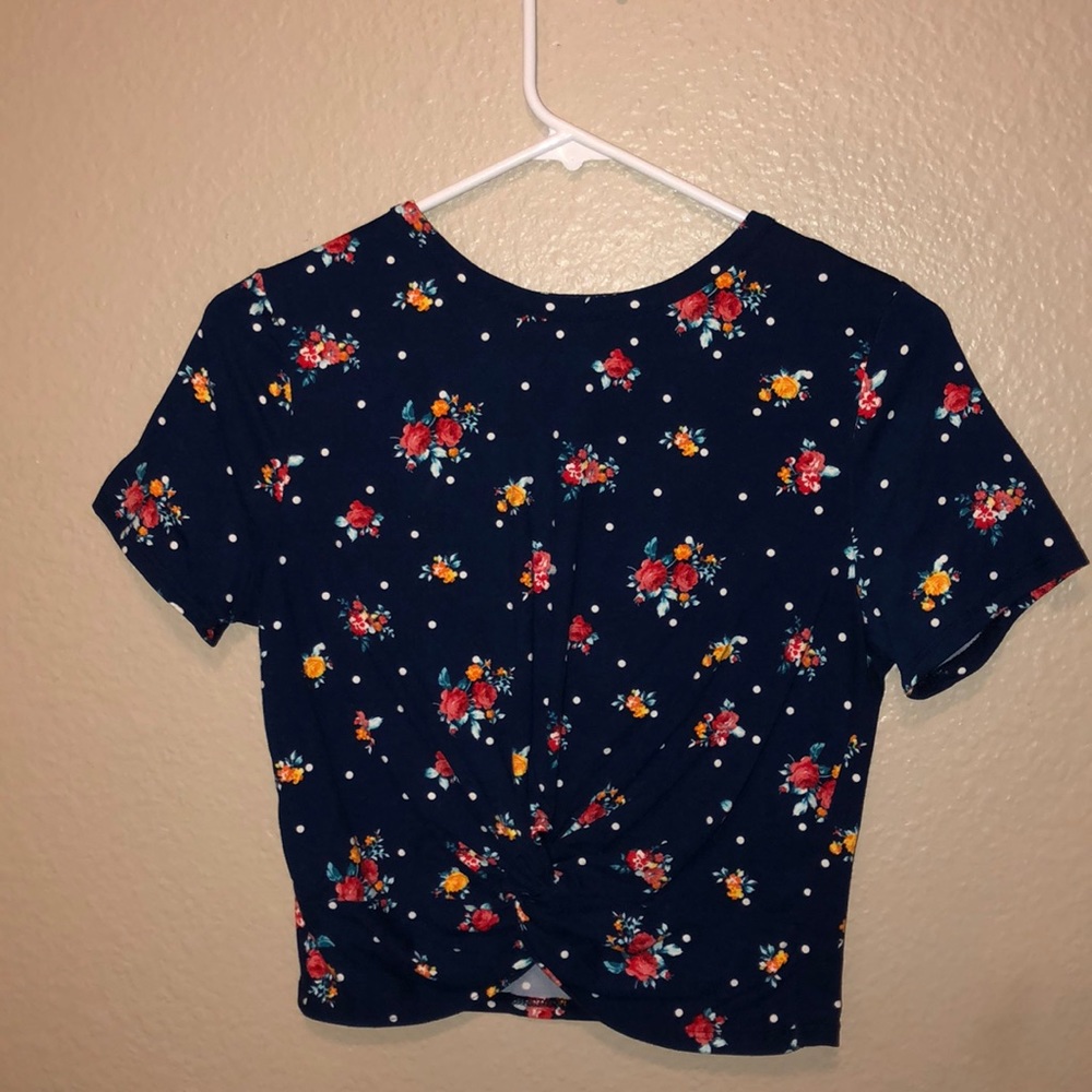 Floral Scrunched Crop Top